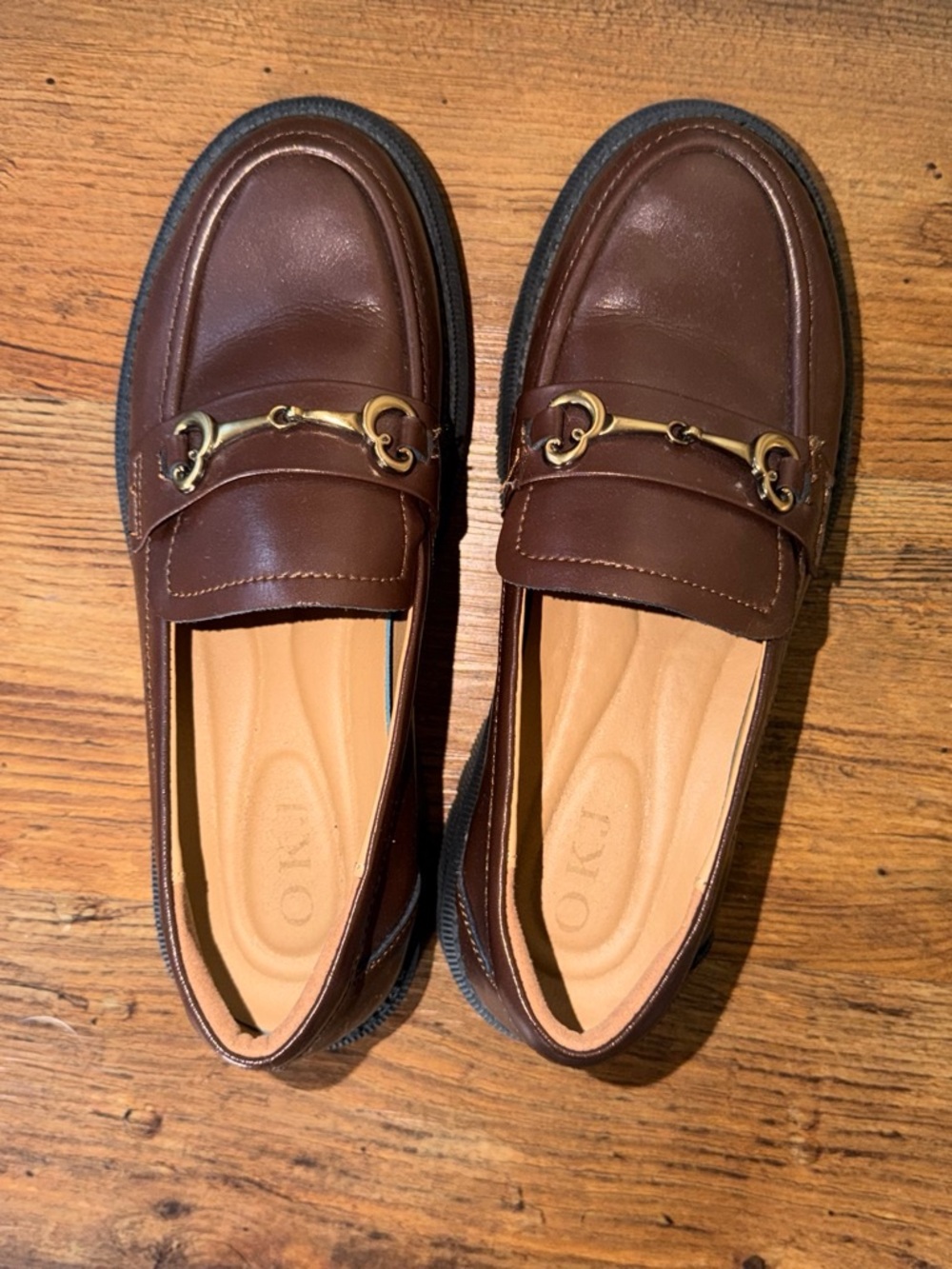 Women's Brown Leather Horsebit Loafers